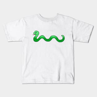 Cute Baby Green Cartoon Snake Kids T-Shirt